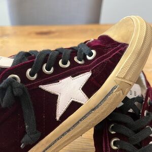 Golden Goose "VSTAR2" Purple Velvet Lace-Up Sneakers, Size 39
